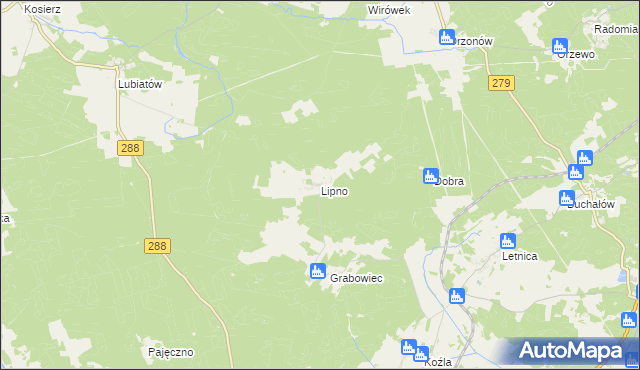 mapa Lipno gmina Świdnica, Lipno gmina Świdnica na mapie Targeo