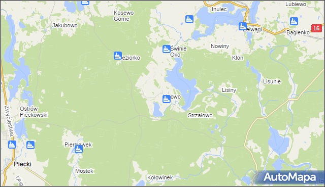 mapa Lipowo gmina Piecki, Lipowo gmina Piecki na mapie Targeo