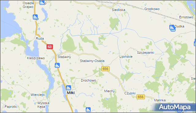 mapa Lipowy Dwór, Lipowy Dwór na mapie Targeo