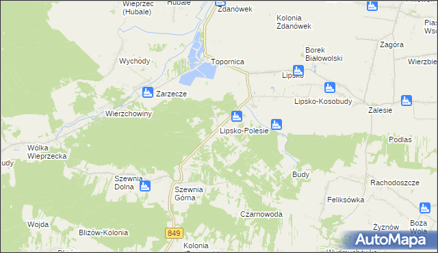 mapa Lipsko-Polesie, Lipsko-Polesie na mapie Targeo