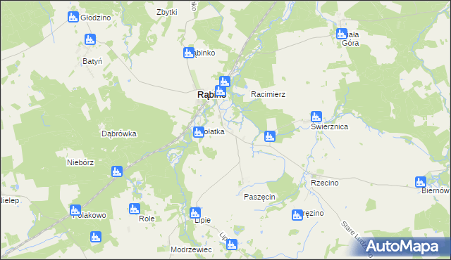 mapa Liskowo gmina Rąbino, Liskowo gmina Rąbino na mapie Targeo