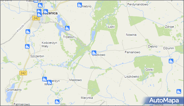 mapa Liszkowo gmina Łobżenica, Liszkowo gmina Łobżenica na mapie Targeo