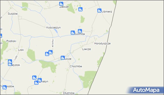 mapa Liwcze, Liwcze na mapie Targeo