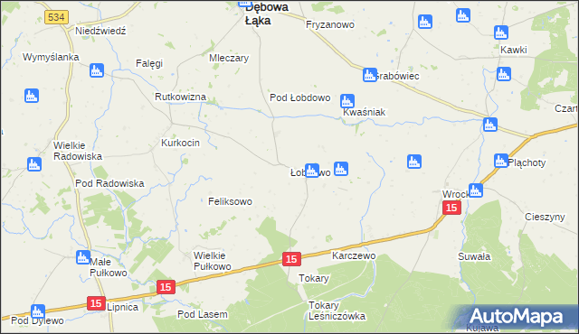 mapa Łobdowo, Łobdowo na mapie Targeo