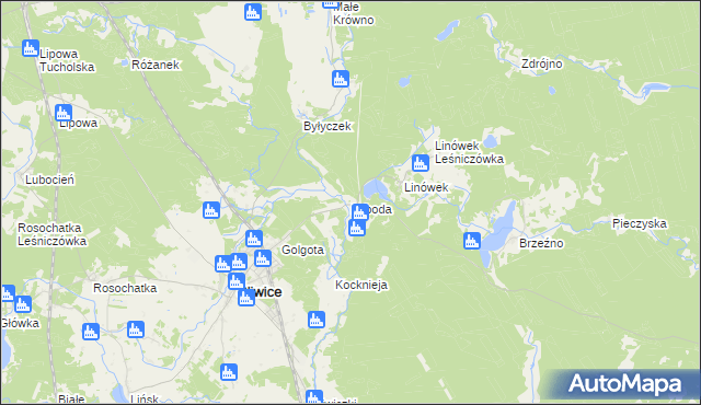 mapa Łoboda gmina Śliwice, Łoboda gmina Śliwice na mapie Targeo