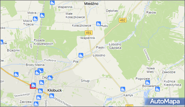 mapa Łobodno, Łobodno na mapie Targeo