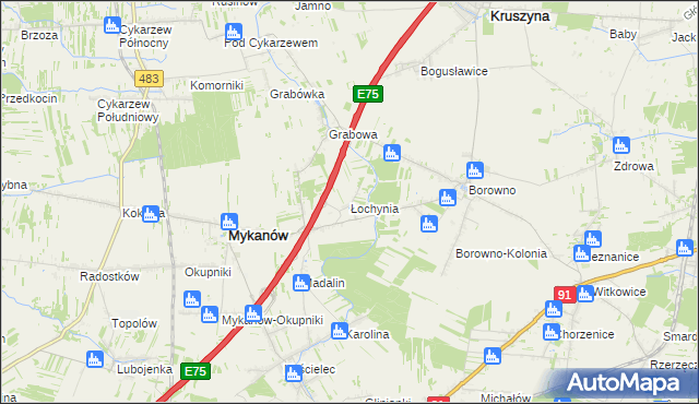 mapa Łochynia, Łochynia na mapie Targeo