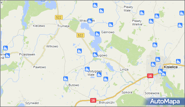 mapa Łodygowo gmina Kisielice, Łodygowo gmina Kisielice na mapie Targeo