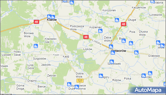 mapa Łojków, Łojków na mapie Targeo