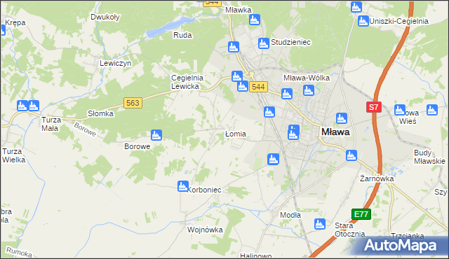 mapa Łomia, Łomia na mapie Targeo