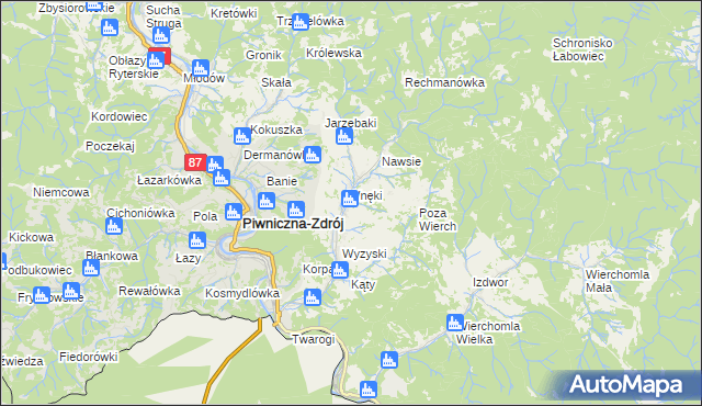 mapa Łomnica-Zdrój, Łomnica-Zdrój na mapie Targeo