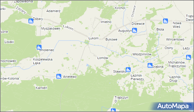 mapa Łomów, Łomów na mapie Targeo