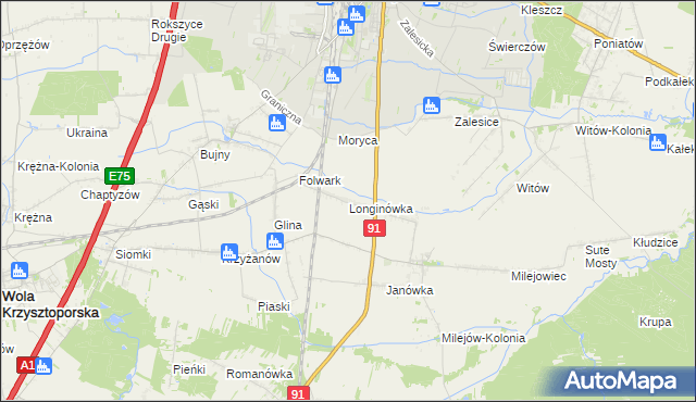 mapa Longinówka, Longinówka na mapie Targeo