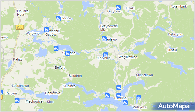 mapa Loryniec, Loryniec na mapie Targeo