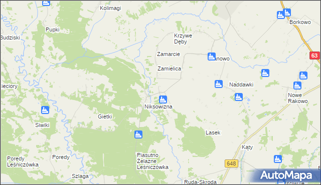 mapa Łosewo gmina Kolno, Łosewo gmina Kolno na mapie Targeo