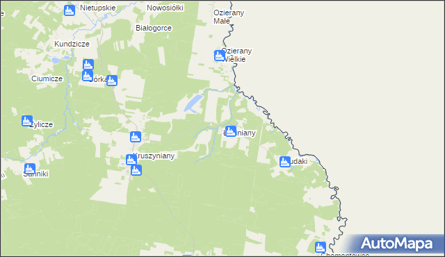 mapa Łosiniany, Łosiniany na mapie Targeo