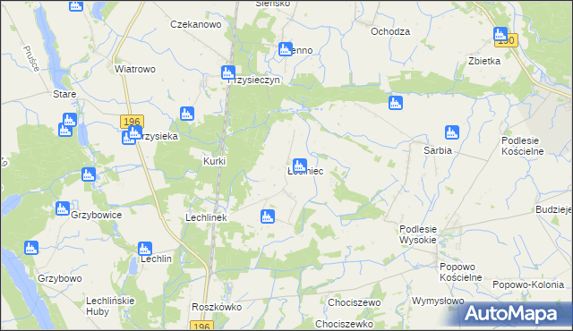 mapa Łosiniec gmina Skoki, Łosiniec gmina Skoki na mapie Targeo