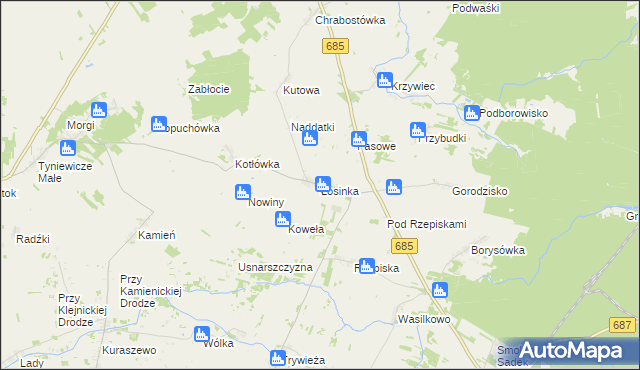 mapa Łosinka, Łosinka na mapie Targeo