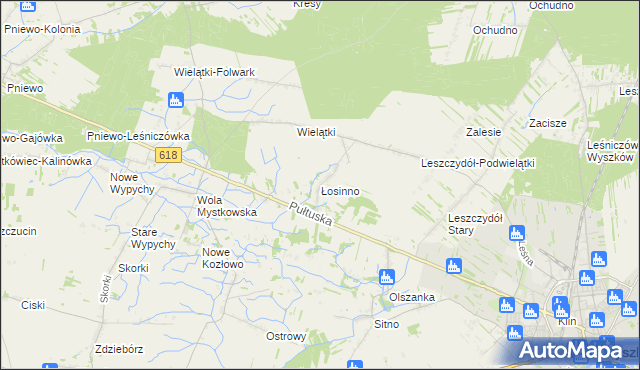 mapa Łosinno, Łosinno na mapie Targeo