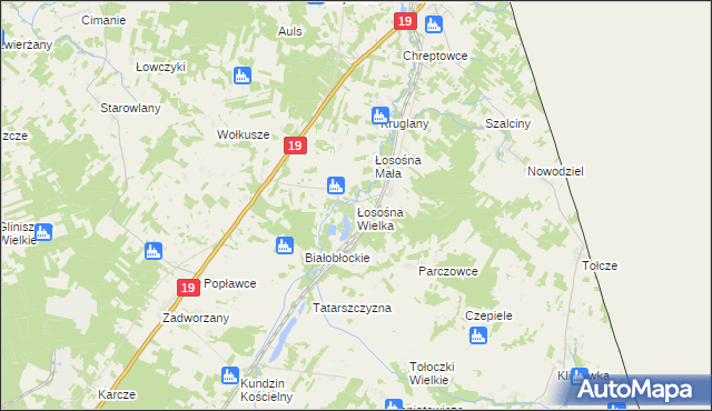 mapa Łosośna Wielka, Łosośna Wielka na mapie Targeo