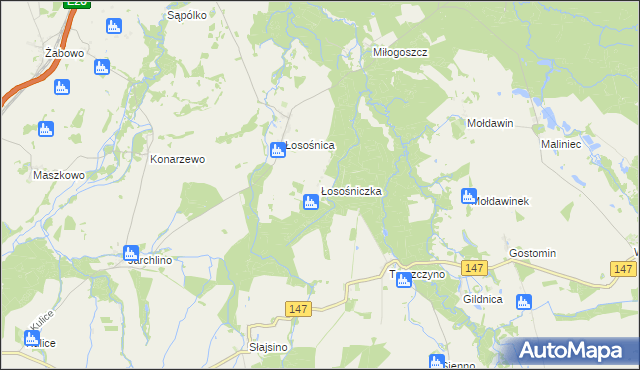 mapa Łosośniczka, Łosośniczka na mapie Targeo