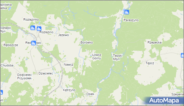 mapa Łówcz Górny, Łówcz Górny na mapie Targeo