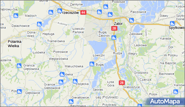 mapa Łowiczki, Łowiczki na mapie Targeo