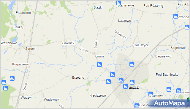 mapa Łowin, Łowin na mapie Targeo