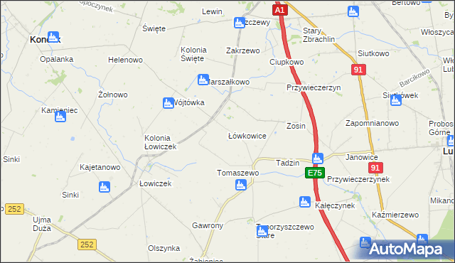 mapa Łówkowice, Łówkowice na mapie Targeo