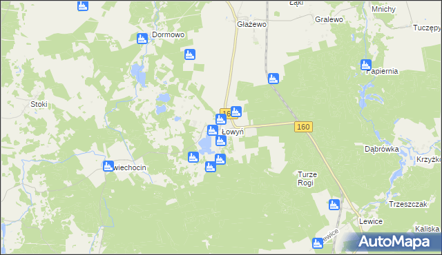 mapa Łowyń, Łowyń na mapie Targeo