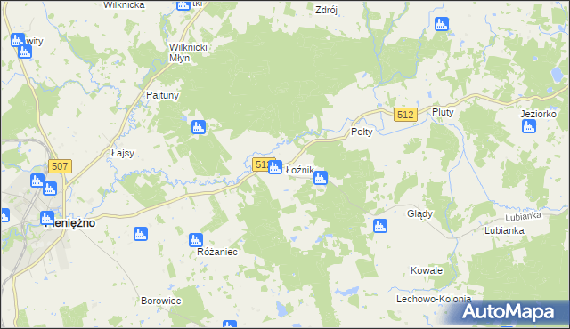 mapa Łoźnik, Łoźnik na mapie Targeo