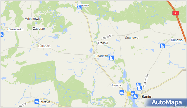 mapa Lubanowo, Lubanowo na mapie Targeo