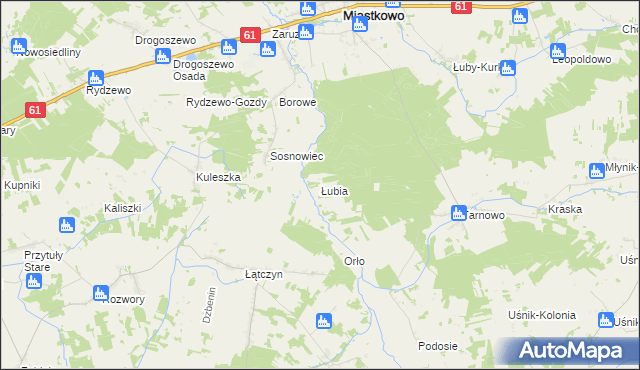 mapa Łubia, Łubia na mapie Targeo