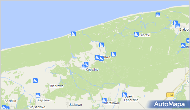 mapa Lubiatowo gmina Choczewo, Lubiatowo gmina Choczewo na mapie Targeo