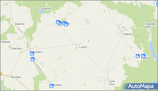 mapa Lubicz gmina Strzelce Krajeńskie, Lubicz gmina Strzelce Krajeńskie na mapie Targeo