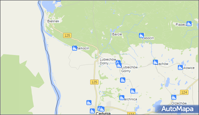 mapa Lubiechów Dolny, Lubiechów Dolny na mapie Targeo