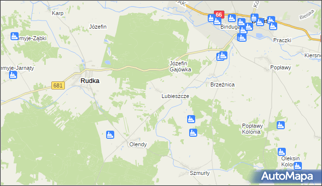 mapa Lubieszcze, Lubieszcze na mapie Targeo