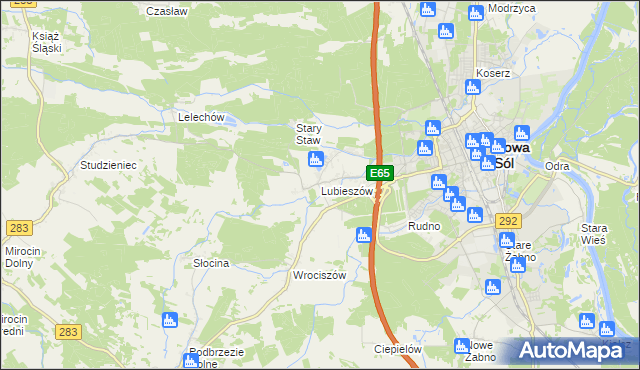 mapa Lubieszów gmina Nowa Sól, Lubieszów gmina Nowa Sól na mapie Targeo