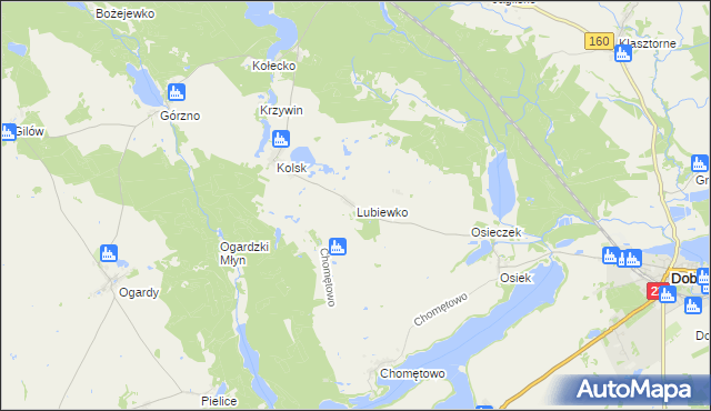 mapa Lubiewko, Lubiewko na mapie Targeo