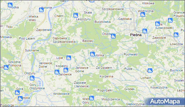 mapa Lubinka, Lubinka na mapie Targeo