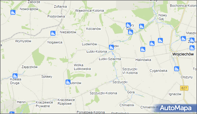 mapa Łubki-Szlachta, Łubki-Szlachta na mapie Targeo