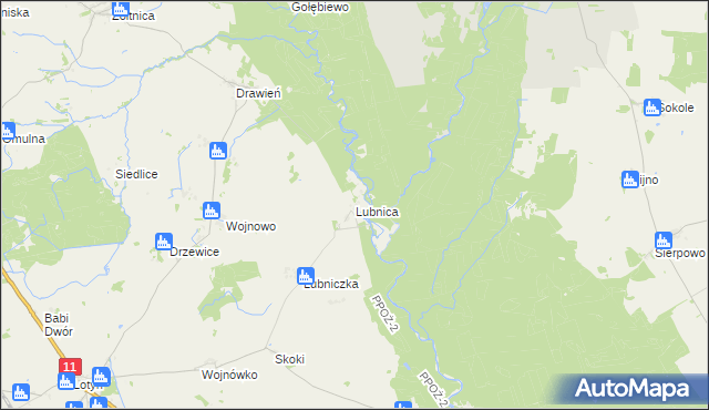 mapa Lubnica gmina Okonek, Lubnica gmina Okonek na mapie Targeo