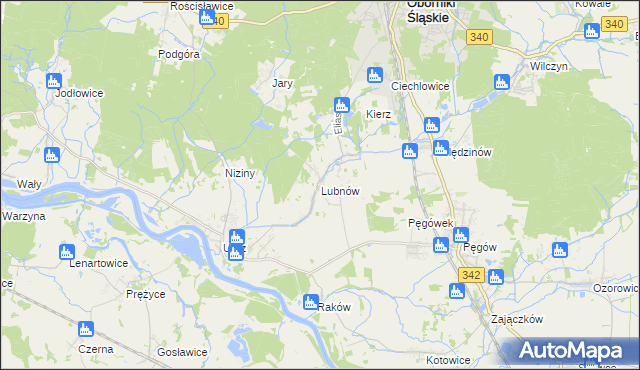 mapa Lubnów gmina Oborniki Śląskie, Lubnów gmina Oborniki Śląskie na mapie Targeo