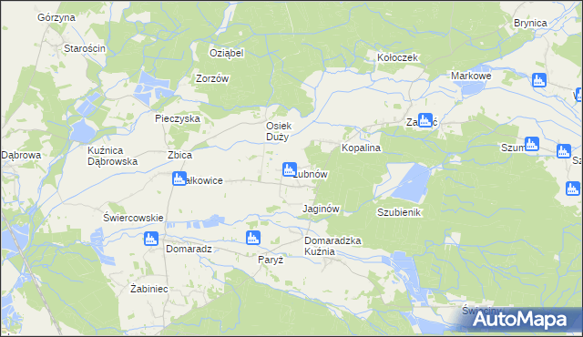 mapa Lubnów gmina Pokój, Lubnów gmina Pokój na mapie Targeo