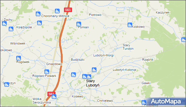 mapa Lubotyń-Morgi, Lubotyń-Morgi na mapie Targeo