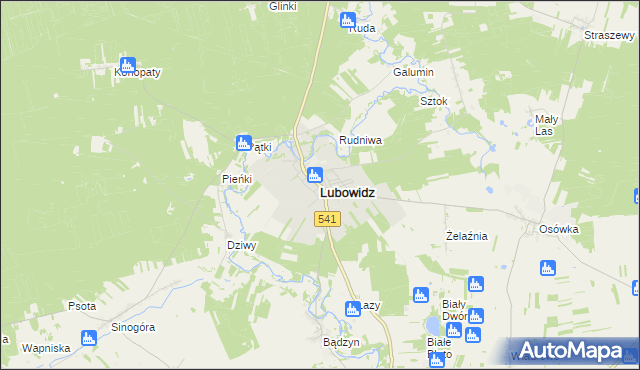 mapa Lubowidz powiat żuromiński, Lubowidz powiat żuromiński na mapie Targeo