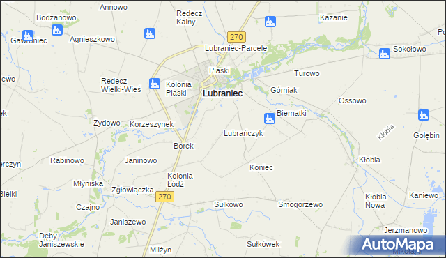 mapa Lubrańczyk, Lubrańczyk na mapie Targeo