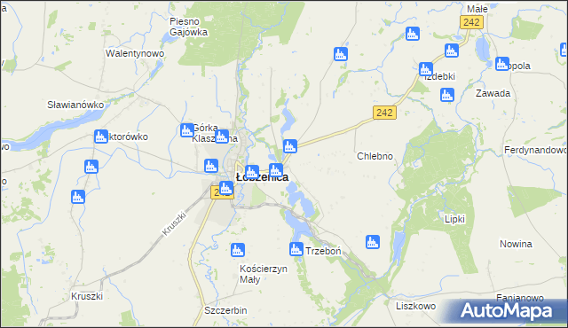 mapa Luchowo gmina Łobżenica, Luchowo gmina Łobżenica na mapie Targeo