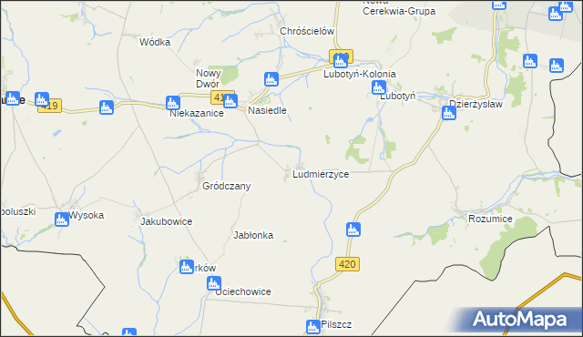 mapa Ludmierzyce, Ludmierzyce na mapie Targeo