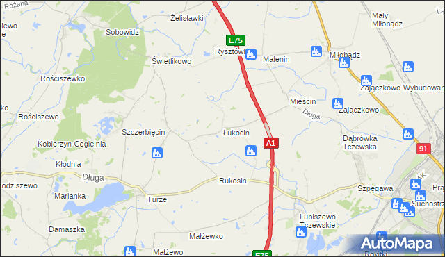 mapa Łukocin, Łukocin na mapie Targeo